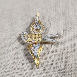 Two Toned European Silver Pin Marked 800